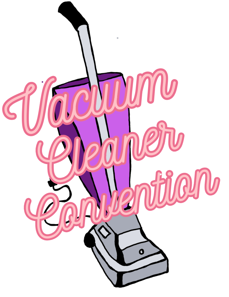 A vacuum behind the words "Vacuum cleaner convention"